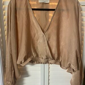 Audrey Women's Elegant Champagne Blouse